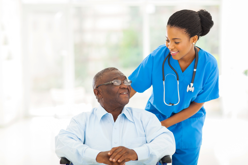 Beautiful,African,Nurse,Taking,Care,Of,Senior,Patient,In,Wheelchair